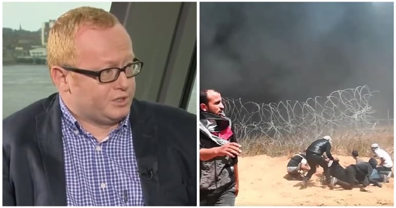 Labour's Luke Akehurst and scenes from a protest in Gaza