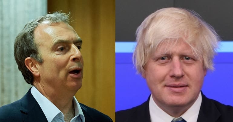 Peter Hitchens and Boris Johnson
