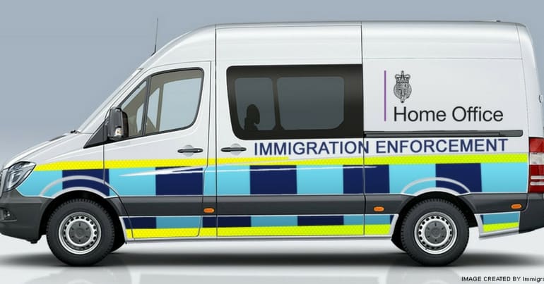 an immigration enforcement van
