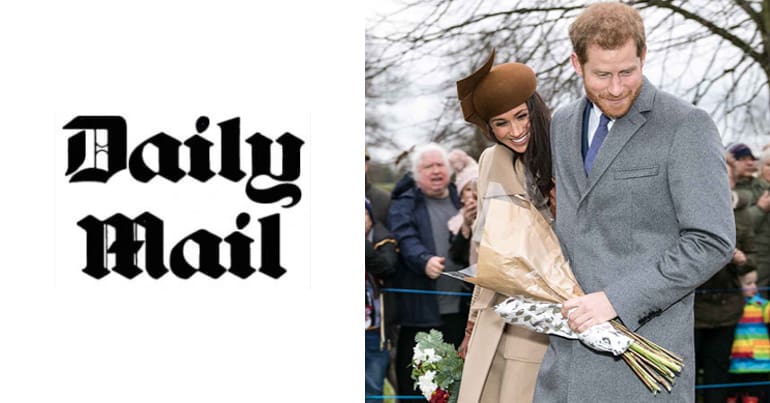 Mail logo and Harry/Meghan