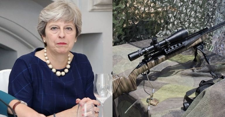 Theresa May and guns