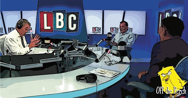 Nigel Farage, Andy Wigmore, and Arron Banks in the LBC studio