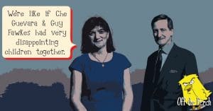 Nicky Morgan and Dominic Grieve saying: "We're like if Che Guevara and Guy Fawkes had very disappointing children" Tory rebels Off The Perch