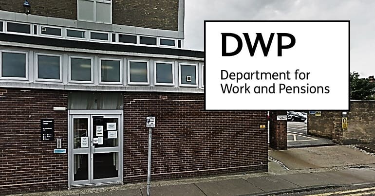 A DWP Assessment Centre and the DWP logo