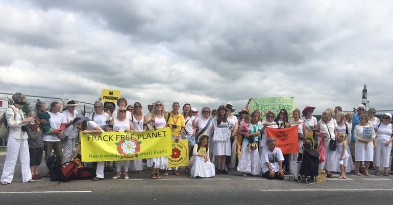 A fracking protest in Lancashire