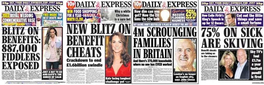 A selection of Daily Express Headlines