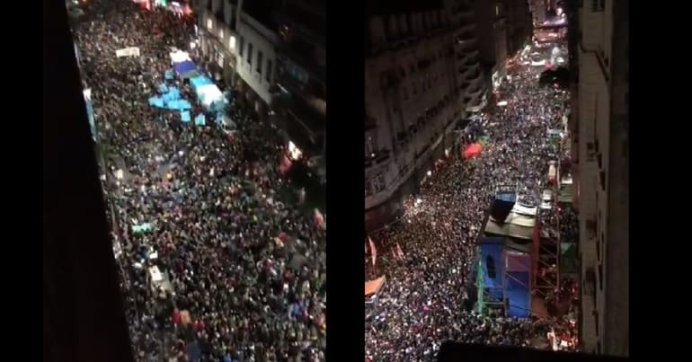 Protesters in Argentina calling for abortion rights