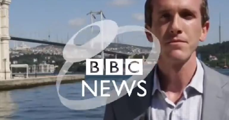 BBC News logo in front of Turkey video
