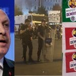 Erdogan, Turkish police and stickers for HDP leader Selahattin Demirtaş