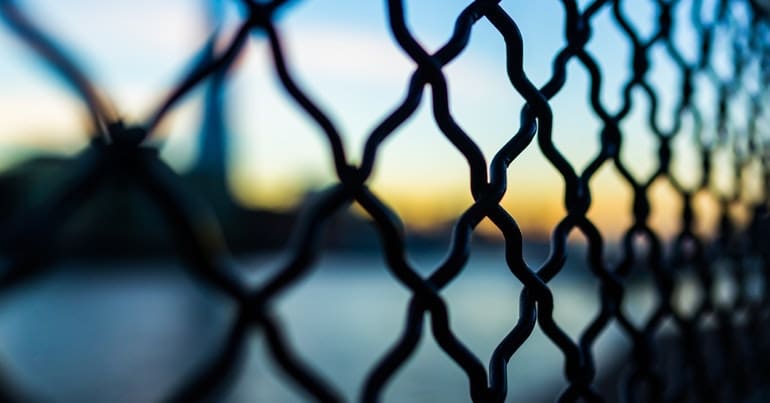 Looking out through a fence