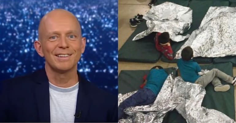 Steve Hilton on Fox and children sleeping under space blankets