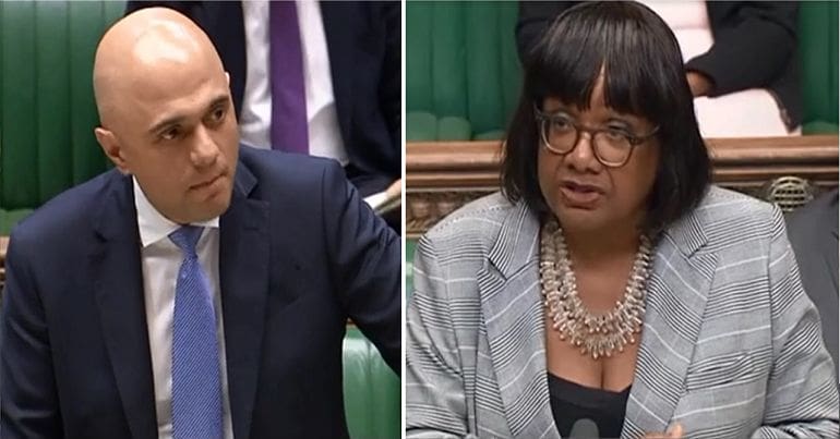 Sajid Javid Diane Abbott Terrorism debate