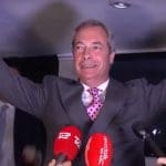 Nigel Farage celebrating the Brexit referendum result