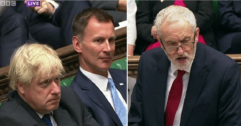 Johnson, Hunt and Corbyn