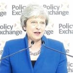 Set collapsing during Theresa May's speech