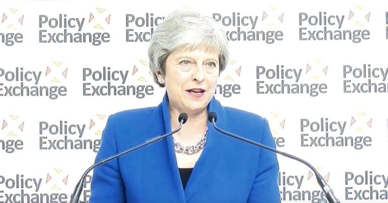 Set collapsing during Theresa May's speech