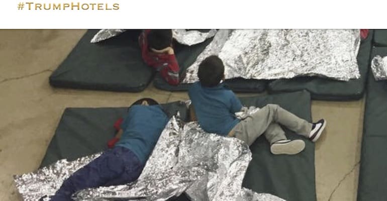 Children in so-called 'Trump Hotels'