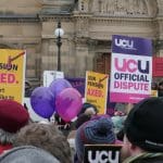 University and College Union members on strike