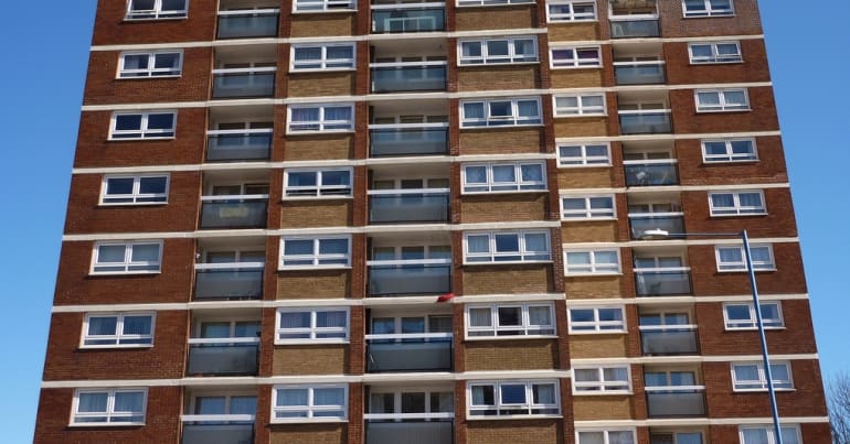 a social housing tower block