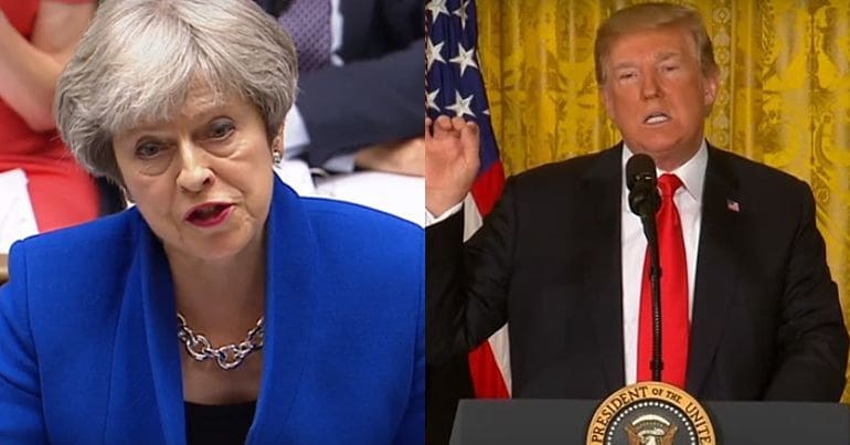 Theresa May and Donald Trump