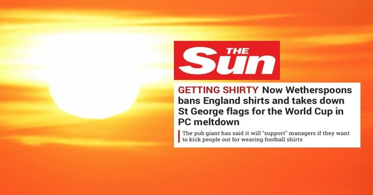 The Sun's World cup headline