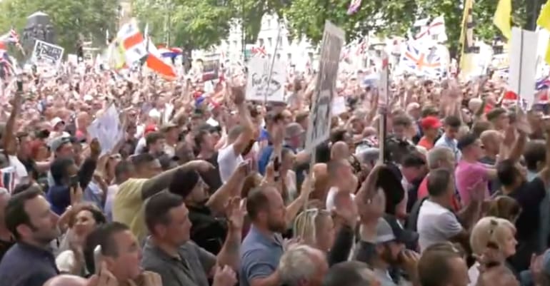Crowds at Free Tommy protest