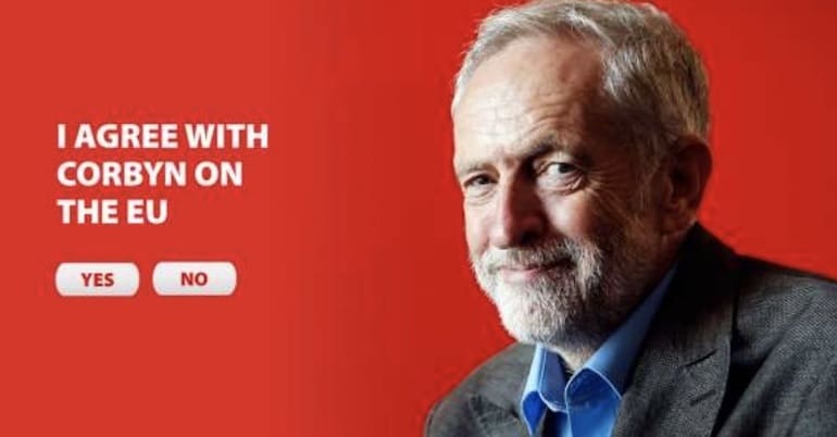Leave campaign ad featuring Jeremy Corbyn