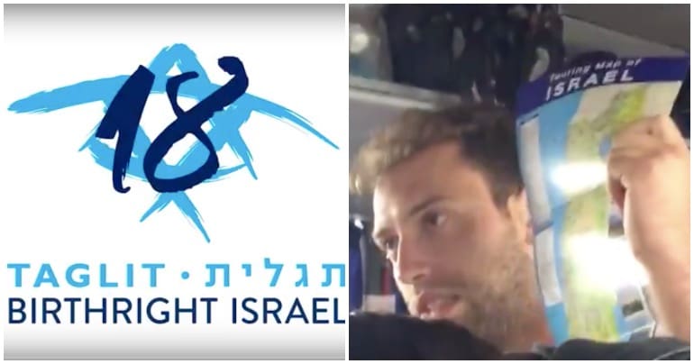 Elon Glinkman and the Birthright Israel logo