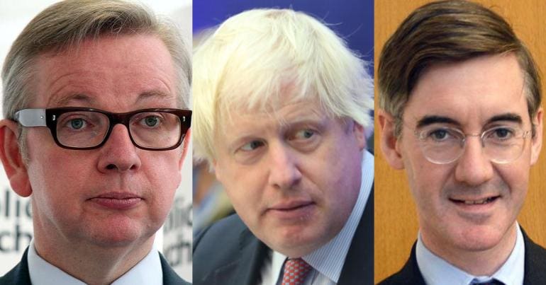 Michael Gove, Boris Johnson, Jacob Rees-Mogg