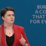 Ruth Davidson doing a speech at the Tory party conference
