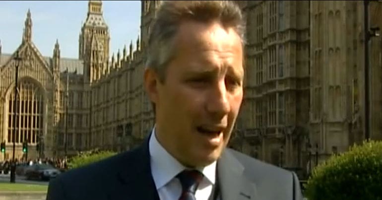Ian Paisley outside Westminster