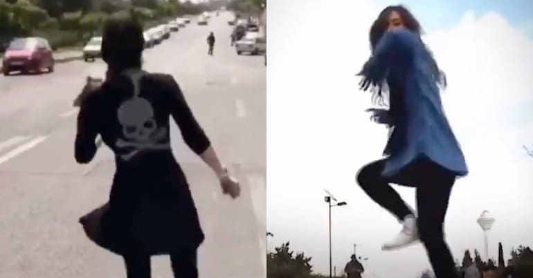 Women dancing for rights and freedom in Iran