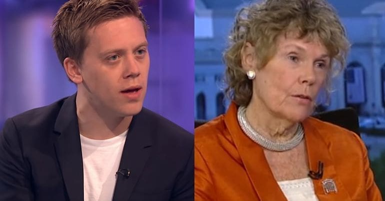 Split screen of Owen Jones and Kate Hoey