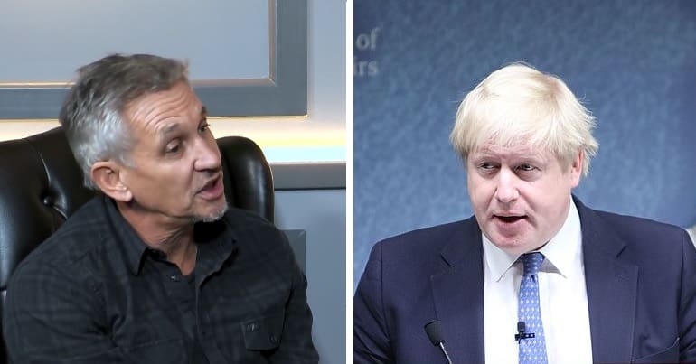 Gary Lineker and Boris Johnson