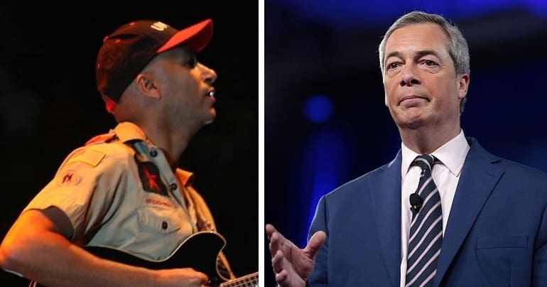 Rage Against the Machine singer Tom Morello and Nigel Farage