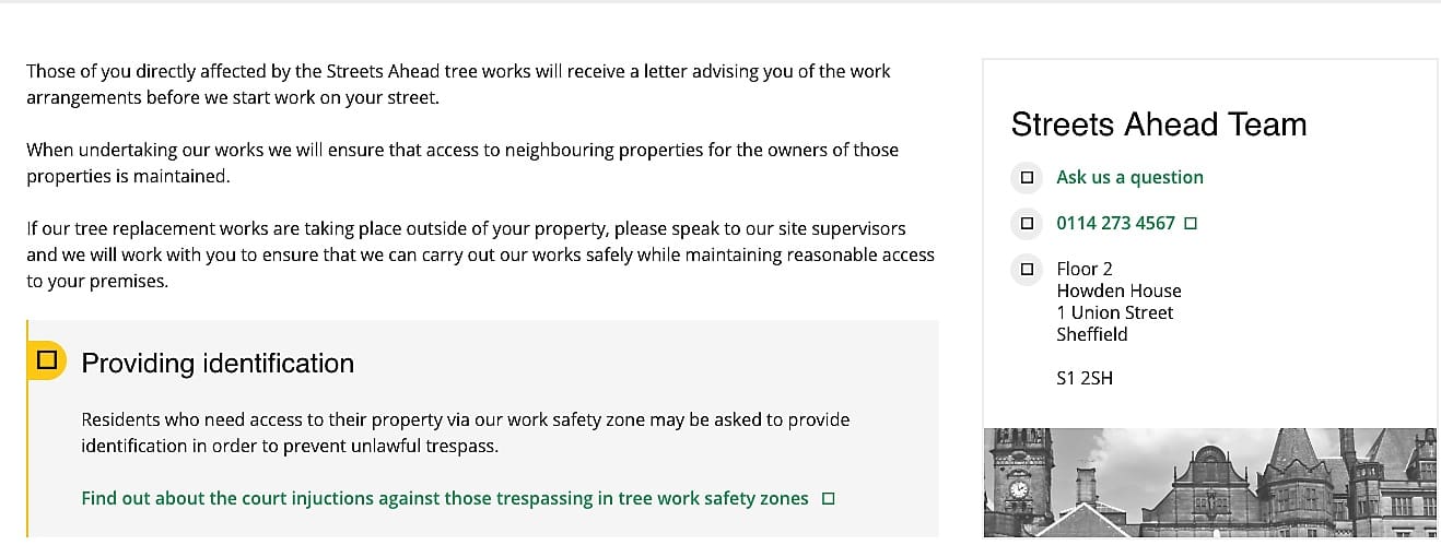 Providing ID - Sheffield Council screenshot