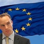 Dominic Raab and EU flag