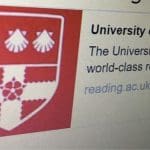 Screen photo of University of Reading Twitter post
