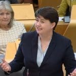 Ruth Davidson standing up in the Scottish Parliament
