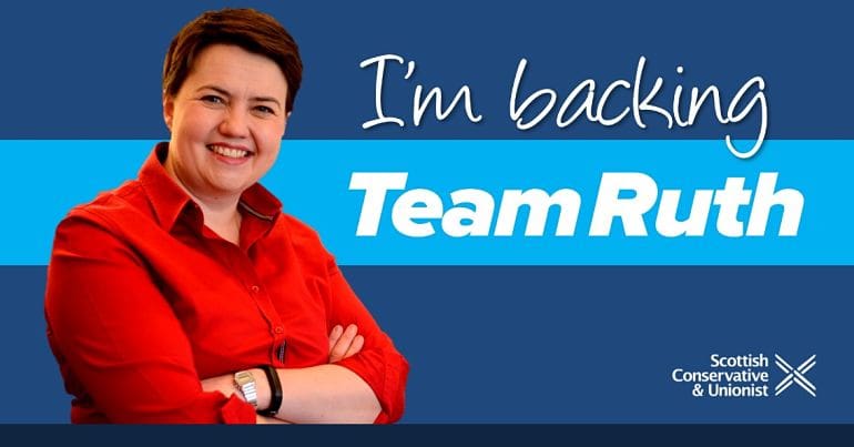 Ruth Davidson with the caption "im backing Team Ruth"