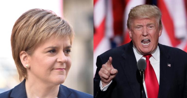 Nicola Sturgeon and Donald Trump