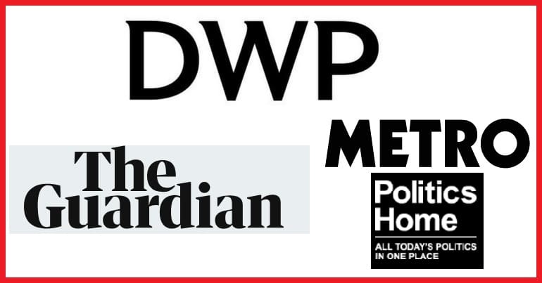 The DWP logo and mainstream media logos