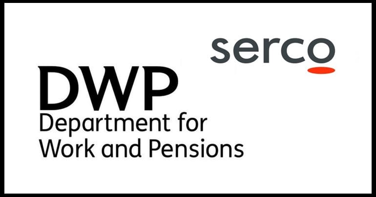 The DWP logo and the Serco logo