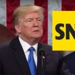 Donald Trump and SNP logo