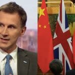 Hunt (left) China UK talks (right)