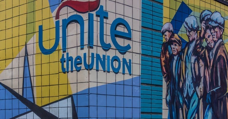 Unite logo on building