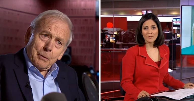 A picture of John Humphrys and a picture of Mishal Husain
