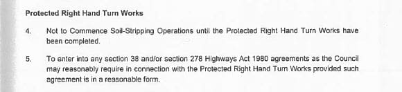 Extract from Section 106 planning permission