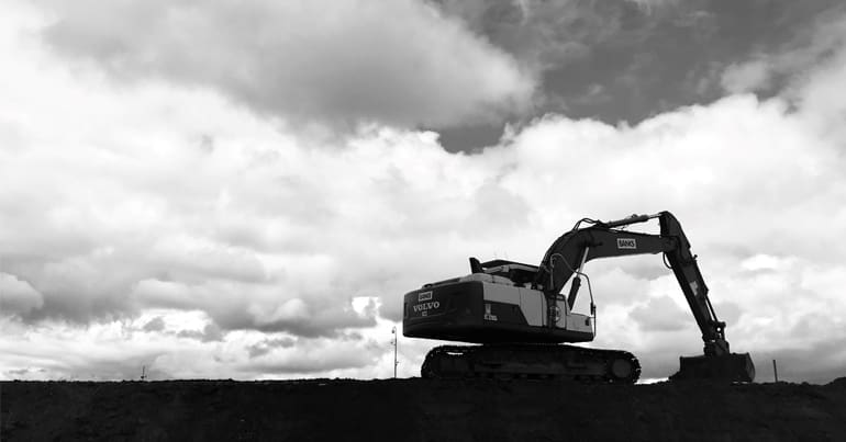 Excavator working at Bradley mine on 20/06/2018