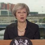 Theresa May making a speech